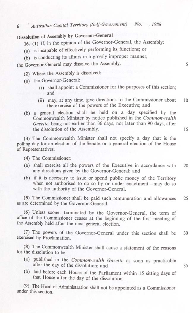 Australian Capital Territory (Self-Government) Act 1988 (Cth), p6