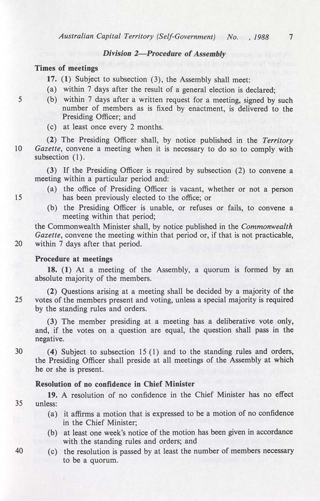 Australian Capital Territory (Self-Government) Act 1988 (Cth), p7