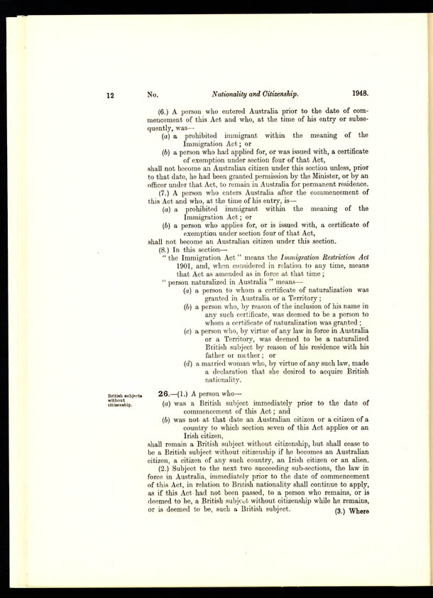 Nationality and Citizenship Act 1948 (Cth), p12