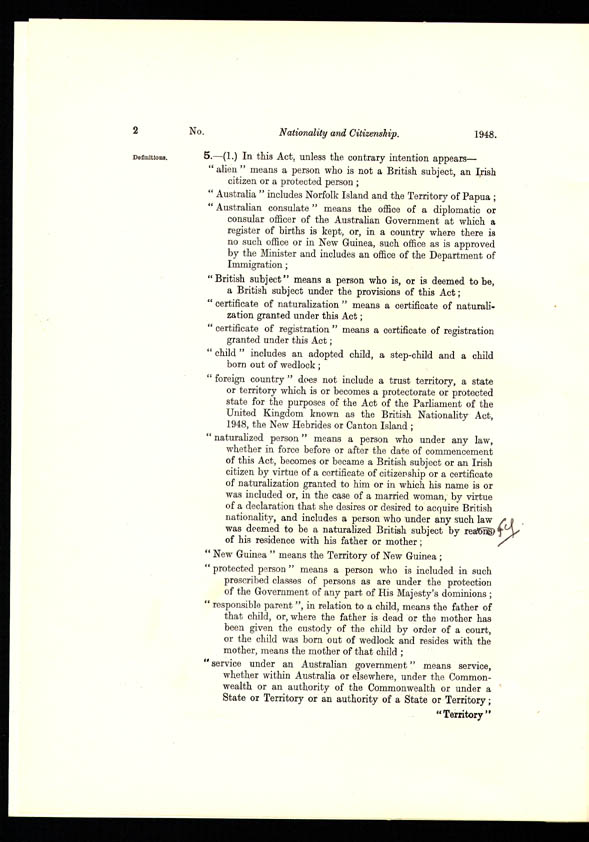 Nationality and Citizenship Act 1948 (Cth), p2