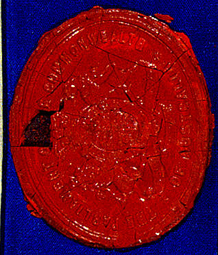 The wax seal used on the Immigration Restriction Act of 1901 (Cth).