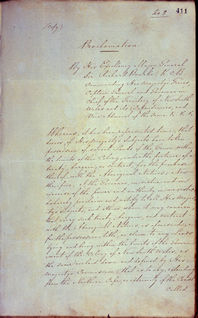 Governor Bourke's Proclamation 1835 (UK), p1
