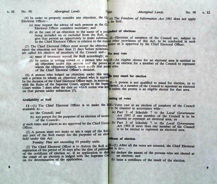 Aboriginal Lands Act 1995 (Tas), pp8-9