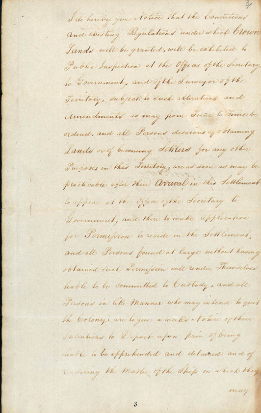 Lieutenant-Governor Stirling's Proclamation of the Colony 18 June 1829 (UK), p5